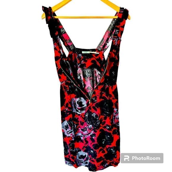 Kimchi Blue. Red Floral Dress US S - Picture 2 of 5